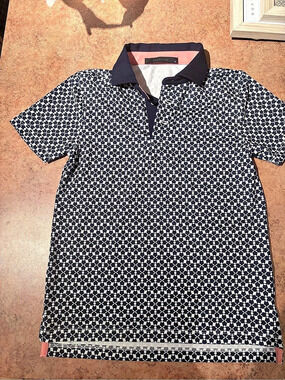 Greyson boys Geometric Polo in Black & White Like New